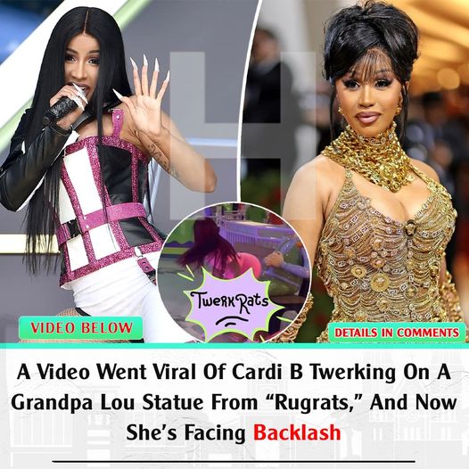 A Video Went Viral Of Cardi B Twerking On A Grandpa Lou Statue From ...